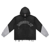 Embroidered Zipper Hoodie #R6097
