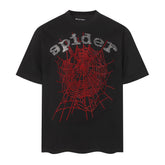 Rhinestone Letter Web T-shirt #S T014