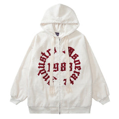 MODP TIFO Embroidered Letter Cardigan Hoodie