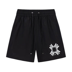 Straight-Leg Mid-Length Logo-Print Swim Shorts