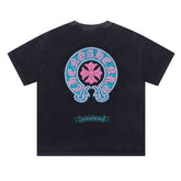 CH Patterned Washed Distressed T-shirt