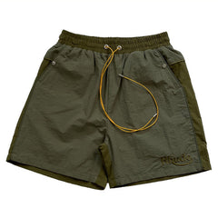 Colorblock Embroidered Letters Shorts