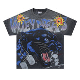 Letter Cheetah Pattern T-shirt