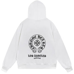 Letter Cross Pattern Hoodie #B96