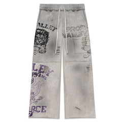Letter Pattern Pants #V8298