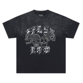 Skulls Applique Heavy Washed Tee
