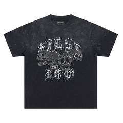 Skulls Applique Heavy Washed Tee