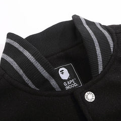 Leather Long Sleeve Baseball Jacket