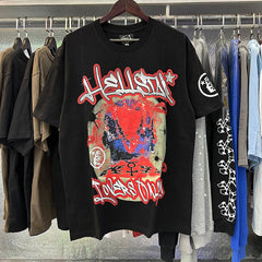 Letter Printed T-Shirt Black