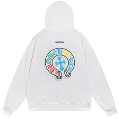 Letter Cross Pattern Hoodie #B69