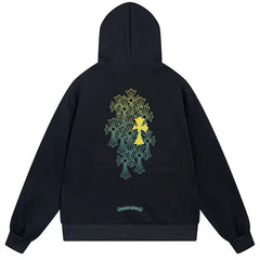 Letter Cross Pattern Hoodie #B89