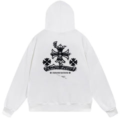 Letter Cross Pattern Hoodie #B50