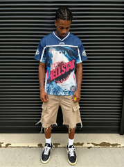 Shark Print Mesh Jersey