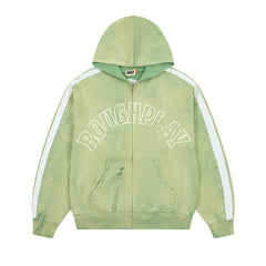 Letter Pattern Zipper Hoodie #R132