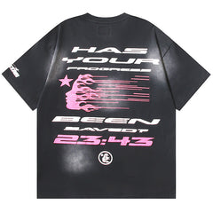 Washed Print Short Sleeve Tee