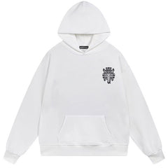 Letter Cross Pattern Hoodie #B80
