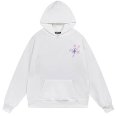 Letter Cross Pattern Hoodie #B02