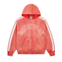 Letter Pattern Zipper Hoodie #R132