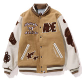 Leather Long Sleeve Baseball Jacket