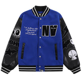 Leather Long Sleeve Baseball Jacket
