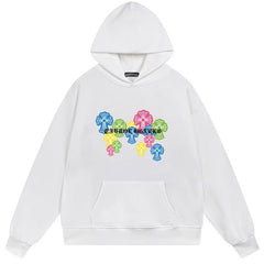 Letter Cross Pattern Hoodie #B56