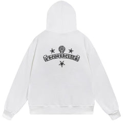 Letter Cross Pattern Hoodie #B10