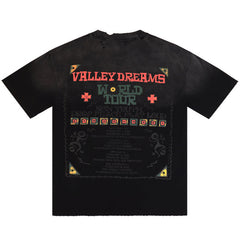 Letter Print Distressed T-shirt