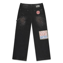 Letter Pattern Jeans #V8295