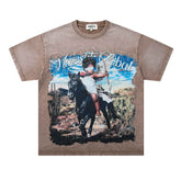 Washed Distressed Rhinestone Tee