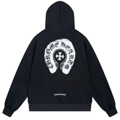 Letter Cross Pattern Hoodie #B99