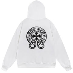 Letter Cross Pattern Hoodie #B81