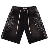 Rhinestone Denim Shorts #8692