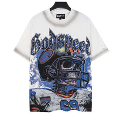 Skull Baseball Player Pattern T-shirt #G6223
