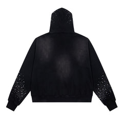 Rhinestone Letter Pattern Hoodie #VA02