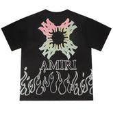 Letter Flame Print T-shirt #A2113