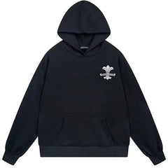 Letter Cross Pattern Hoodie #B68
