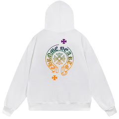 Letter Cross Pattern Hoodie #B52