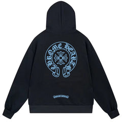 Letter Cross Pattern Hoodie #B65