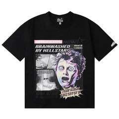 Letter Printed T-Shirt Black