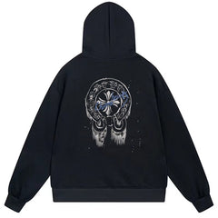 Letter Cross Pattern Hoodie #B53