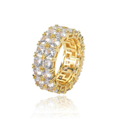 Men's Double Row Zircon Ring