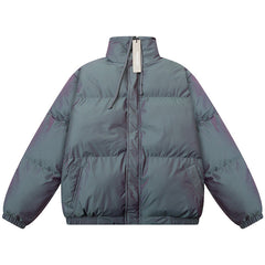 colorful laser stand collar down jacket
