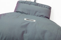 colorful laser stand collar down jacket