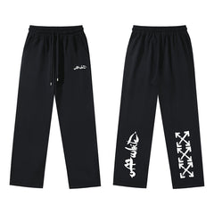 Arrow Printed Trousers Straight Loose Casual Pants #1069