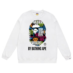 Head Cartoon Pattern Print Sweatshirt