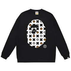 Head Cartoon Pattern Print Sweatshirt