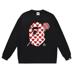 Head Rose Pattern Print Sweatshirt