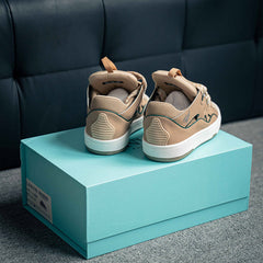 Leather Curb Sneaker Brown