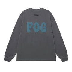 Foamed Print Letter Long-Sleeve T-Shirt #1922