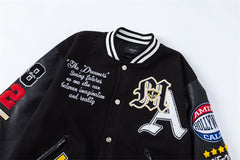 Letter Embroidery Bomber Jacket #A7218
